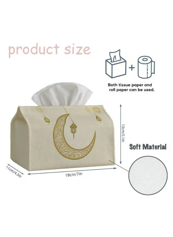 Kandid حامل مناديل فوانيس رمضان الشرقية السماوية الذهبية (18x11x13 سم) - Image 4